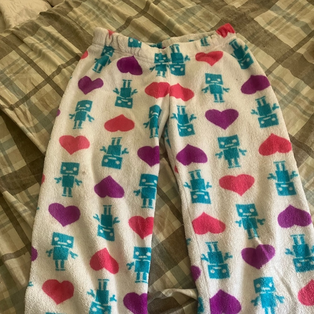 Robot and hearts white pj pants❤️🤖